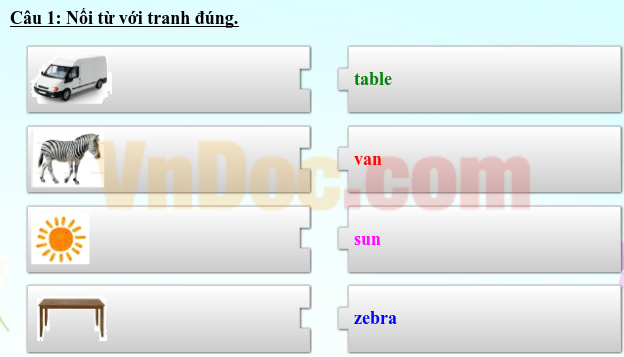 Bài tập tiếng Anh lớp 1 cơ bản dành cho bé