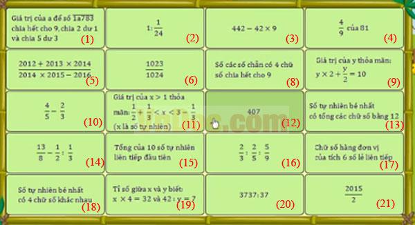 Bộ đề thi Violympic Toán lớp 5 năm học 2016 - 2017 