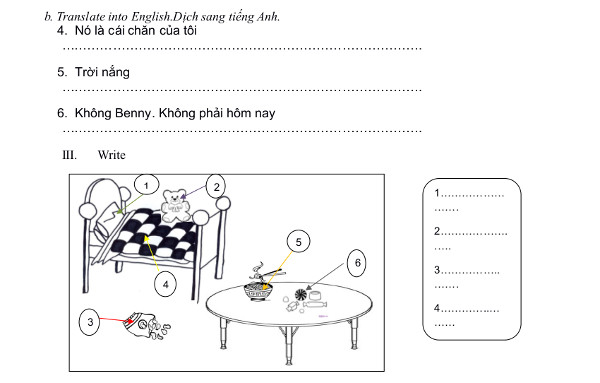 Đề thi học kỳ 1 môn tiếng Anh lớp 2 Đề thi học kì 2 lớp 2