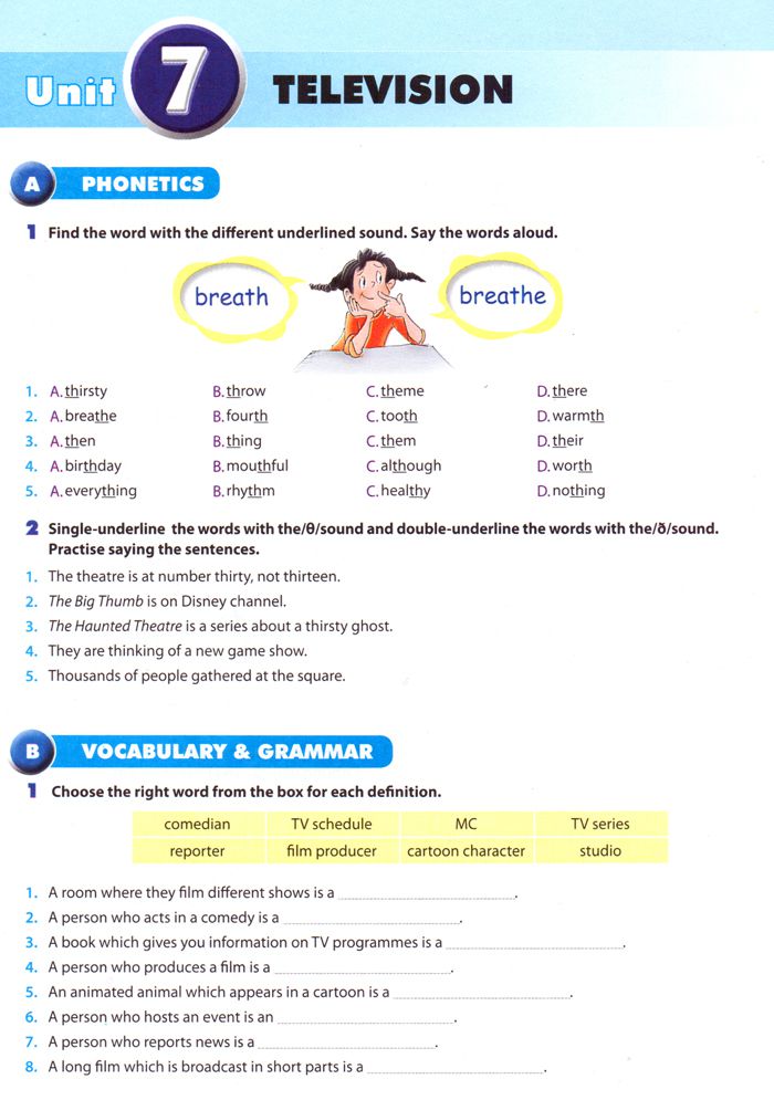 Bài tập tiếng Anh lớp 6 Thí điểm Unit 7: TELEVISION 