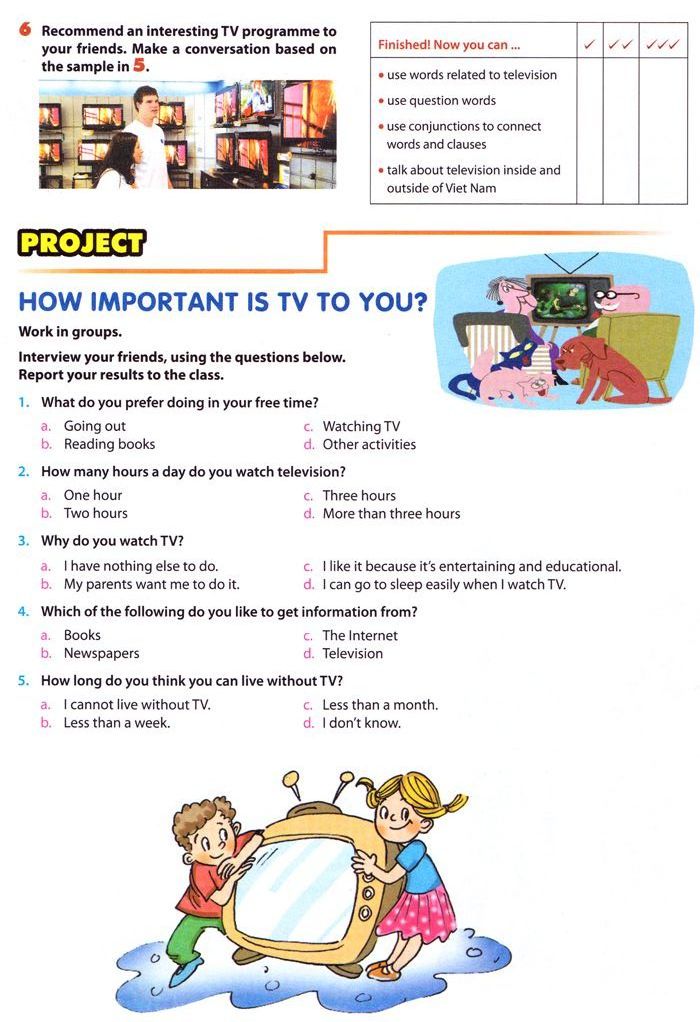 Communication - trang 11 Unit 7 SGK tiếng anh 6 mới