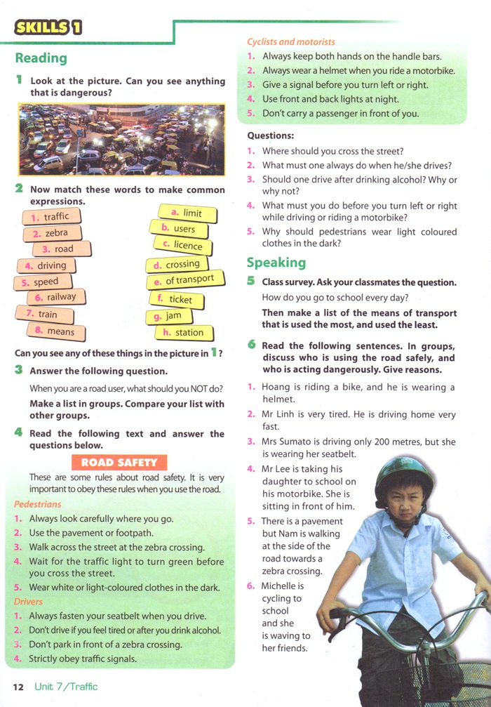 Skills 1 Unit 7 Lớp 7 Trang 12 SGK