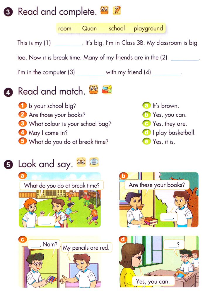 Bài tập Tiếng Anh lớp 3 Chương trình mới Unit 6, 7, 8, 9, 10 có đáp án