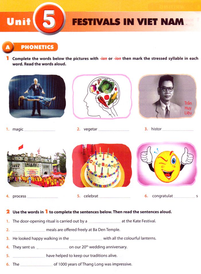 Tiếng Anh lớp 8 Chương trình mới Unit 5 Tiếng Anh lớp 8 chương trình mới