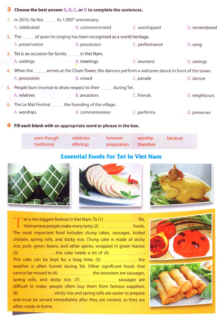 Bộ tranh Tiếng Anh 8 chương trình mới Bài tập Tiếng Anh lớp 8 Chương trình mới Unit 5