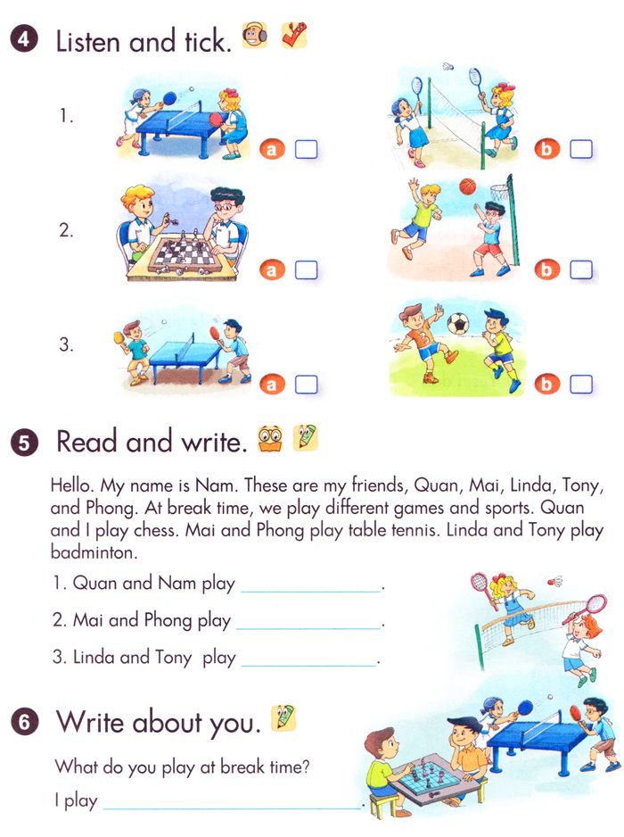 Bài tập tiếng anh lớp 3 (mới) Unit 10