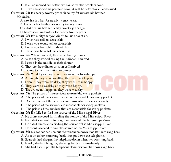 Đề thi học kì 1 lớp 11 môn Tiếng Anh năm 2016