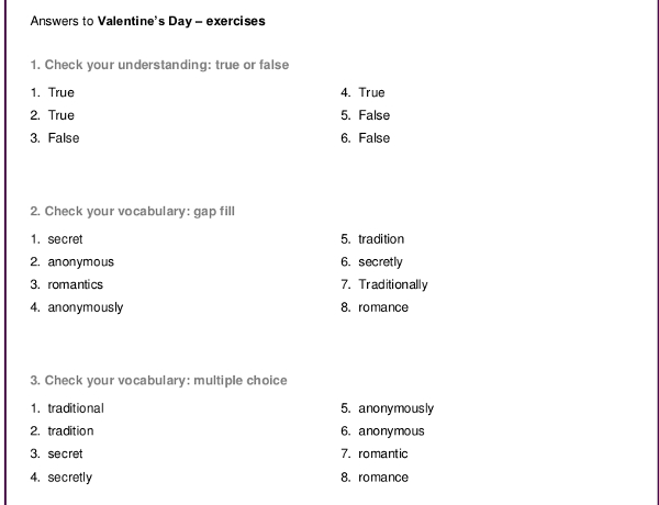 English Teaching Materials for Valentine's Day