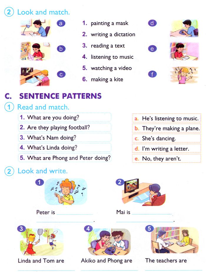 Bài tập tiếng Anh lớp 4 unit 9 UNIT 9: WHATARE THEY DOING? - CT Bộ GDĐT 4