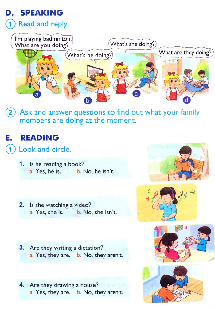 Unit 9: What are they doing? Bài tập tiếng Anh lớp 4 unit 9