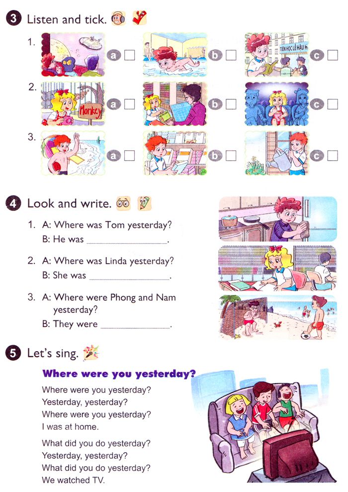 Tiếng Anh Lớp 4: UNIT 10 WHERE WERE YOU YESTERDAY?