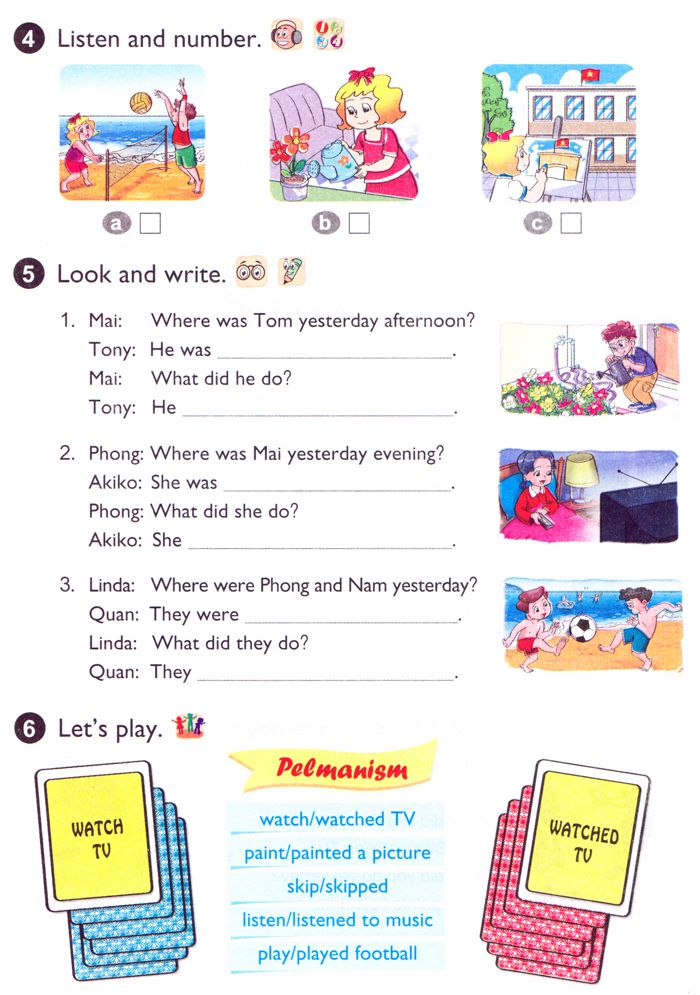 Giải bài tập SGK Tiếng Anh lớp 4 Thí điểm Unit 10