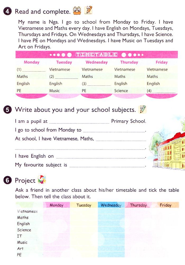 Bài tập tự luận Tiếng Anh lớp 4 Thí điểm Unit 8