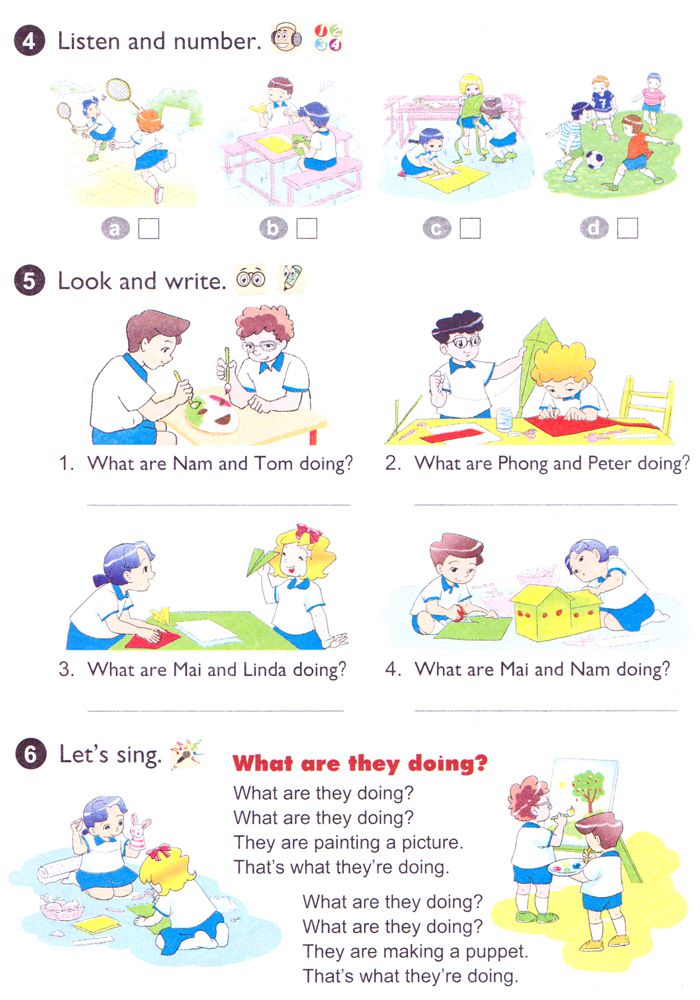 Bài tập Tiếng Anh lớp 4 Chương trình mới Unit 9