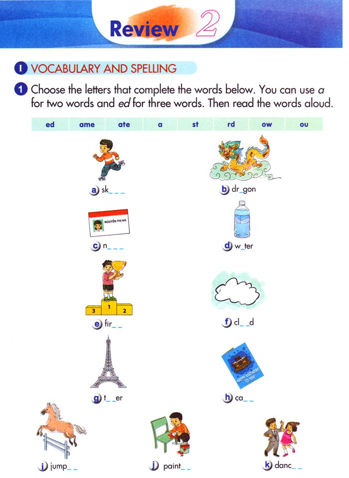 Đề ôn tập Tiếng Anh lớp 5 chương trình mới Bài tập Tiếng Anh lớp 5 Chương trình mới Unit 6, 7, 8, 9, 10