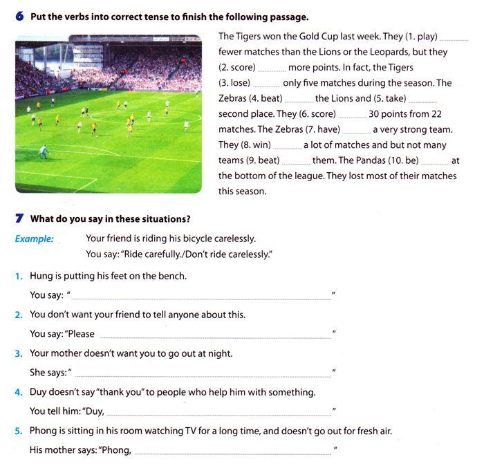 Giáo án Tiếng Anh lớp 6 Chương trình mới Unit 8: SPORTS AND GAME