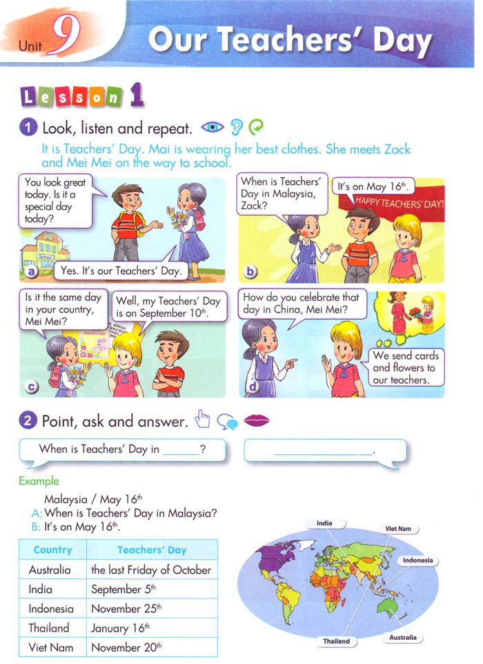 Tiếng Anh lớp 5 Chương trình mới Unit 9: OUR TEACHERS DAY