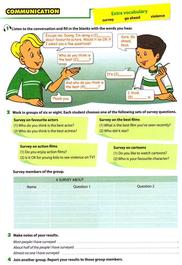 BÀi giảng Tiếng Anh lớp 7 Chương trình mới Unit 8: FILM