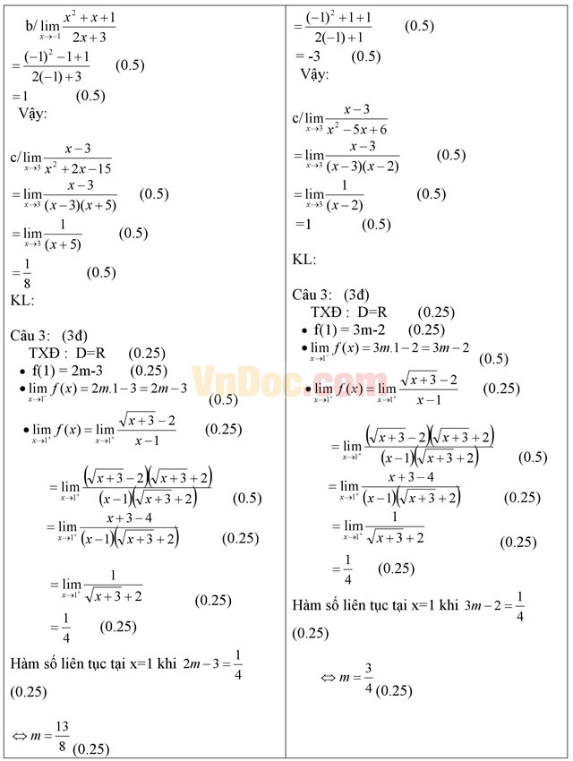 Đề thi giữa học kì 2 môn Toán lớp 11 có đáp án