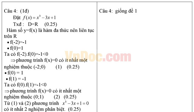 Đề thi giữa học kì 2 môn Toán lớp 11 có đáp án