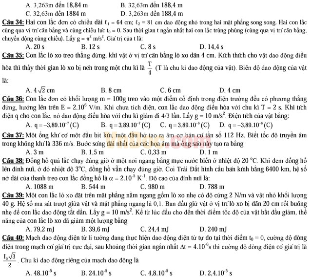 Đề thi thử THPT Quốc gia năm 2017 môn Vật lý có đáp án