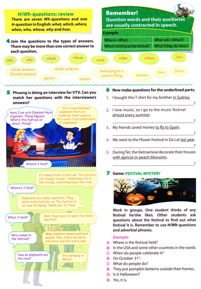 Communication Unit 9 Lớp 7 Trang 31 SGK