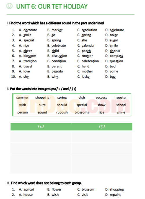 Bài tập Tiếng Anh lớp 6 Chương trình mới Unit 7: TELEVISION có đáp án