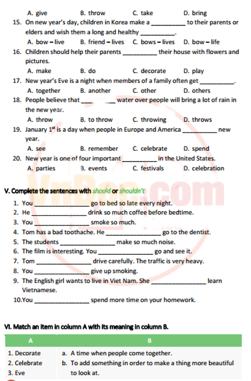 Tiếng Anh lớp 6 Chương trình mới Unit 7: TELEVISIO