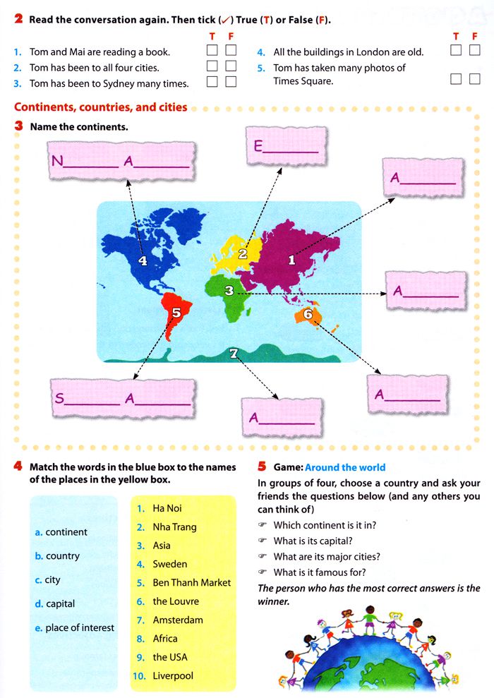 Bài tập Tiếng Anh lớp 6 Thí điểm Unit 9: Cities of the World