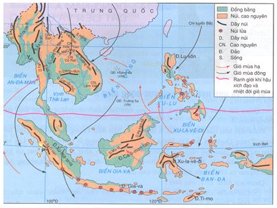 Câu hỏi trắc nghiệm và bài tập Địa lý lớp 11 - Bài 11: Khu vực Đông Nam Á (Tiết 1)