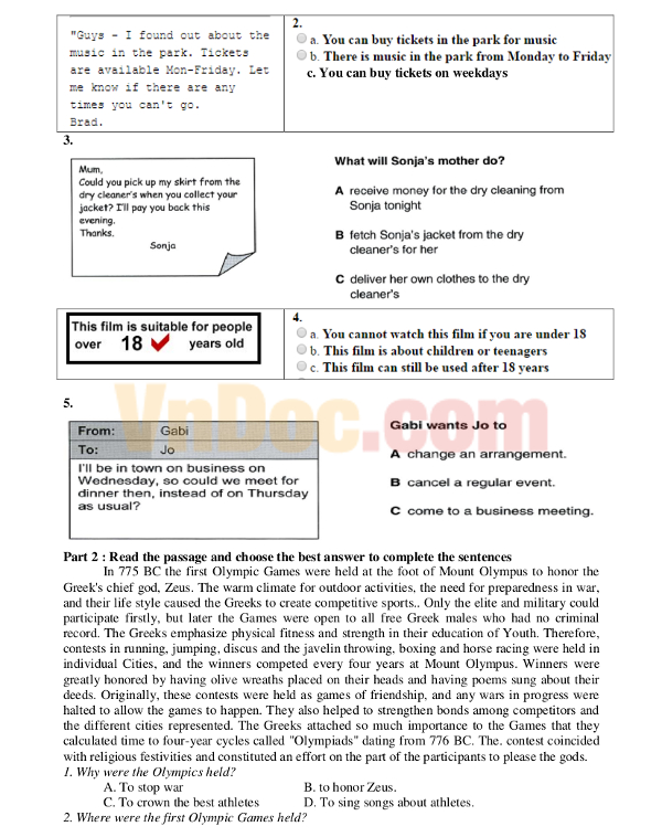 Đề KSCL môn Tiếng Anh lớp 11 Đề kiểm tra 1 tiết lớp 11 môn Tiếng Anh năm 2016