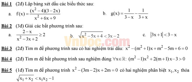 Đề thi giữa học kì 2 môn Toán lớp 10 có đáp án