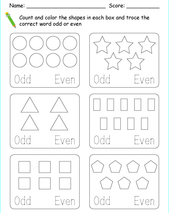 Bài tập Toán Tiếng Anh lớp 1: Odd & Even Numbers