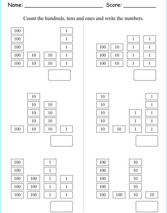 Bài tập Toán Tiếng Anh lớp 2: 3 Digit Numbers có đáp án Bài tập Toán Tiếng Anh lớp 2: 3 Digit Numbers