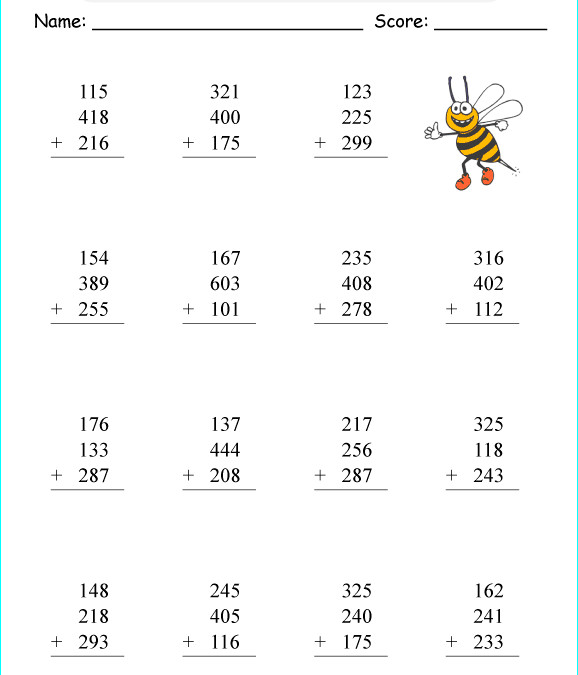 Cộng, trừ các số có 3 chữ số (không nhớ)