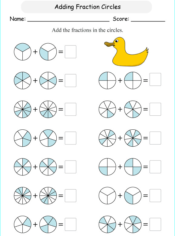 Bài tập Toán Tiếng Anh lớp 2: Add/ Subtract Like Fractions