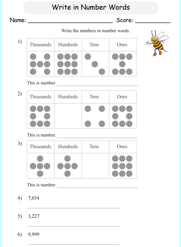Write Numbers up to 10,000