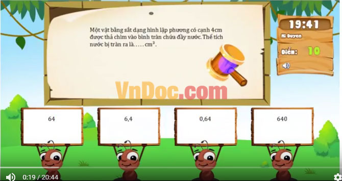 Đề thi Violympic Vật Lý lớp 6 vòng 8