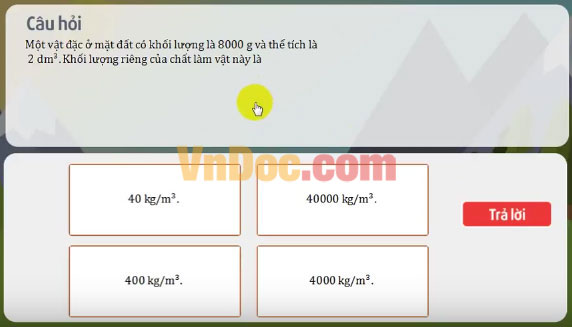 Đề thi Violympic Vật Lý lớp 6 vòng 8
