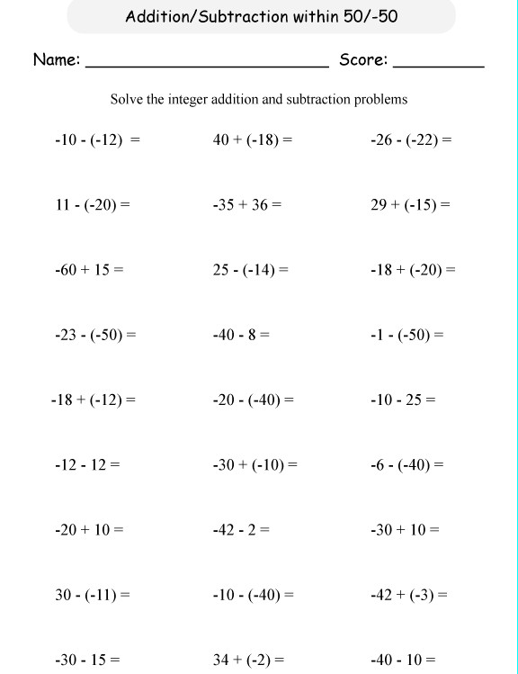 Số học 6 phép trừ số nguyên 