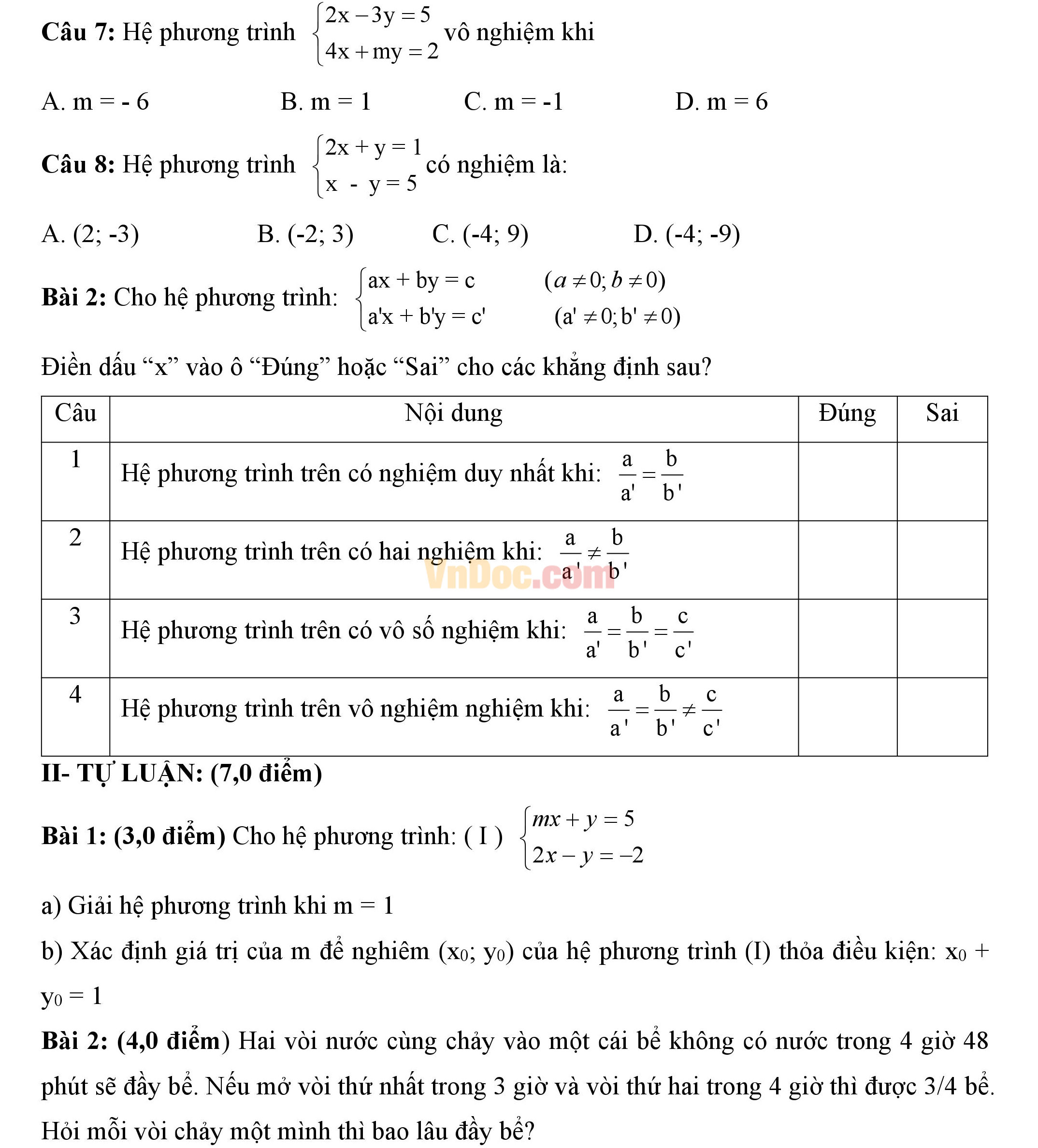 Đề kiểm tra 1 tiết học kì 2 môn Toán lớp 9