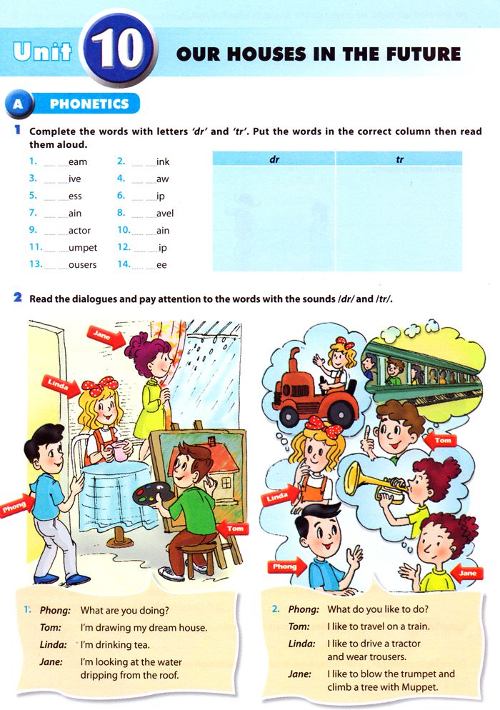 Bài tập tiếng Anh lớp 6 Thí điểm Unit 10: Our Houses in the Future