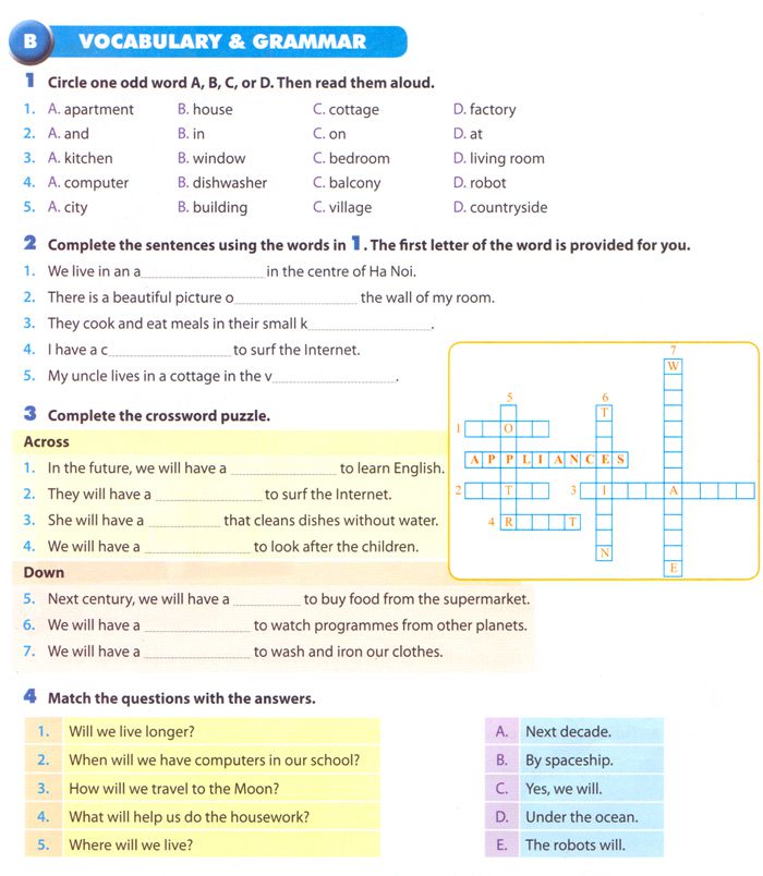 Bài tập tiếng Anh lớp 6 Thí điểm Unit 10