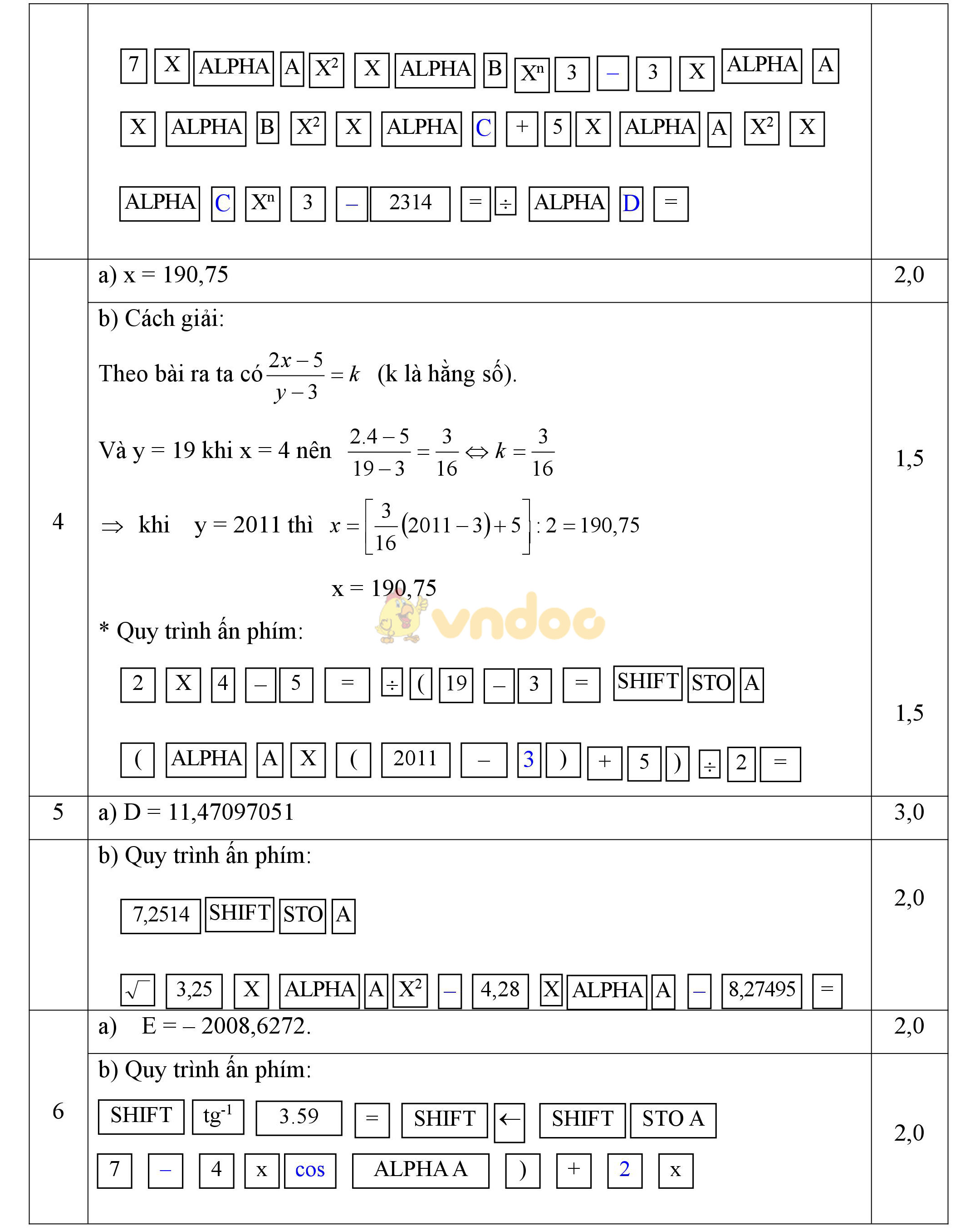 Đáp án đề thi giải toán trên máy tính cầm tay lớp 9