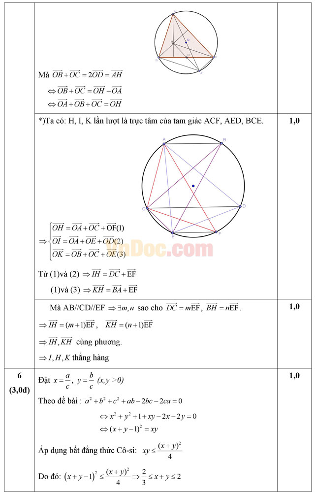 Đề thi Olympic môn Toán lớp 10 có đáp án