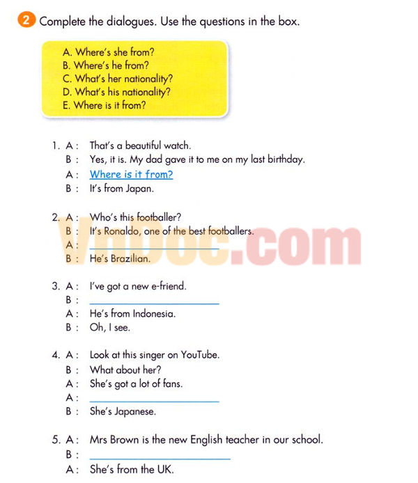 Bài tập tiếng Anh lớp 5 unit 1 A Summer Camp có đáp án Bài tập Tiếng Anh lớp 5 Unit 1 A Summer Camp