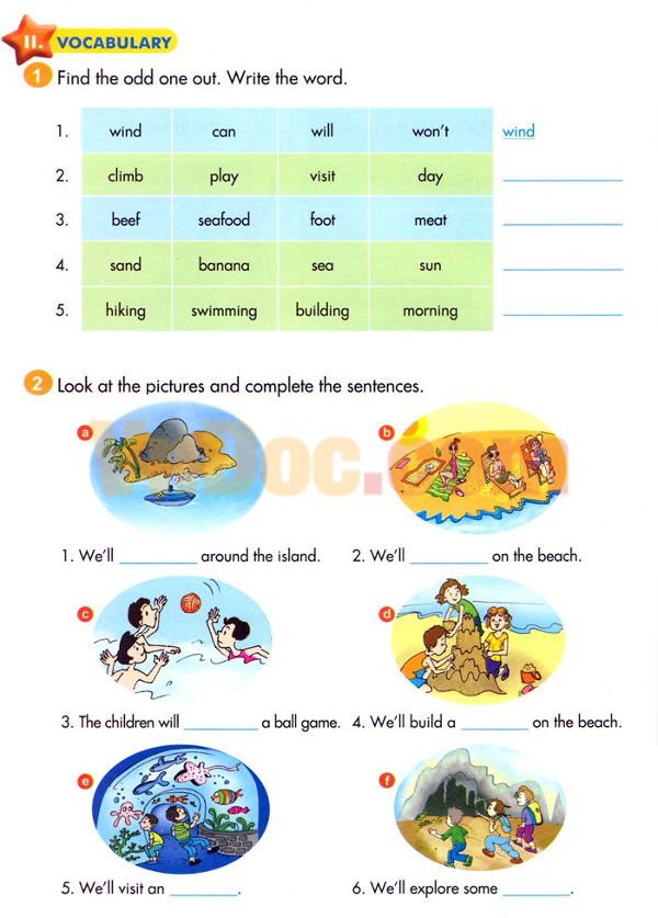 Tiếng Anh lớp 5 Chương trình mới Unit 5 Bài tập Tiếng Anh lớp 5 Chương trình mới Unit 5 OUR PICNIC TO THE SEASIDE