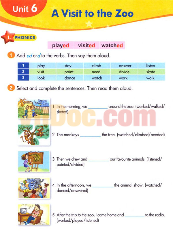 Tiếng Anh lớp 5 Chương trình mới Unit 6 A VISIT TO THE ZOO Bài tập Tiếng Anh lớp 5 Chương trình mới Unit 6 A VISIT TO THE ZOO