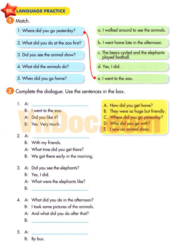 Ngữ pháp Tiếng Anh lớp 5 Chương trình mới Unit 6 A VISIT TO THE ZOO Từ vựng Tiếng Anh lớp 5 Chương trình mới Unit 6 A VISIT TO THE ZOO