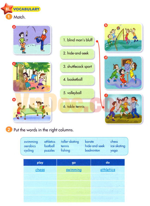 Bài tập Tiếng Anh lớp 5 Chương trình mới Unit 7 MY FAVOURITE SPORTS AND GAMES